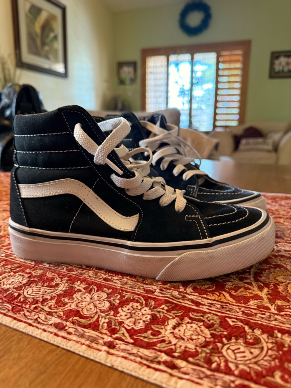 Vans Black and White High-Top Sneakers - Picture 2 of 9